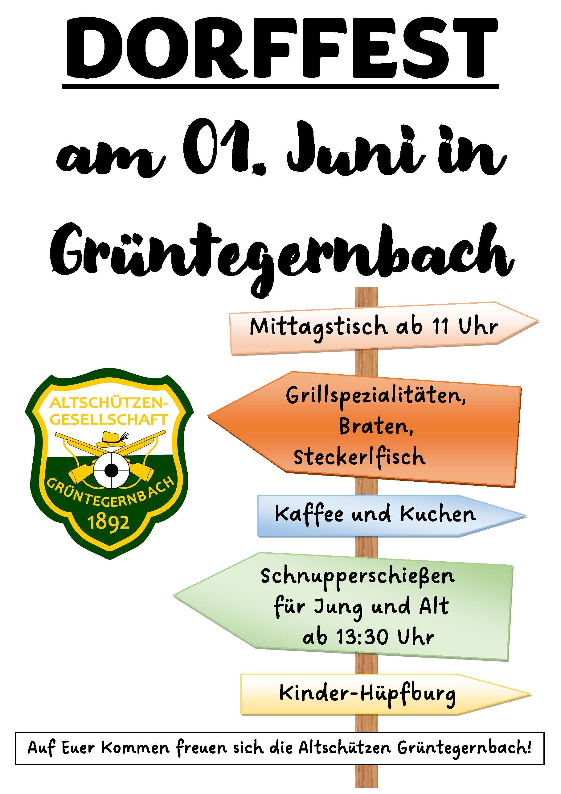 Plakat Dorffest Grüntegernbach
